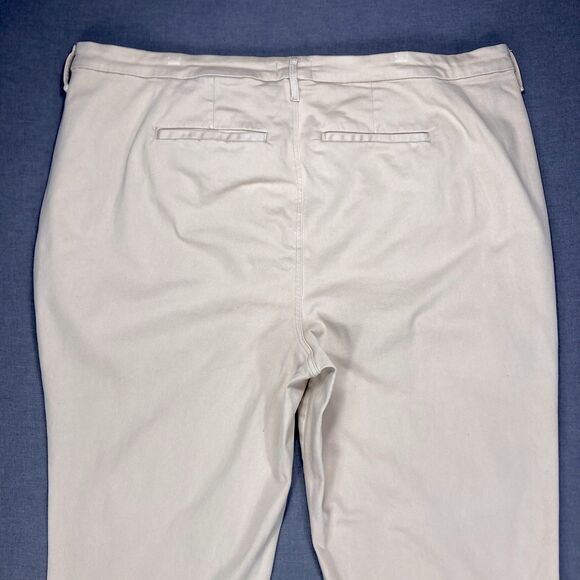 NYDJ Pants Womens Sz 20W Tan Khaki Marilyn Straight Leg Stretch Frayed Hem Ankle - Picture 9 of 16